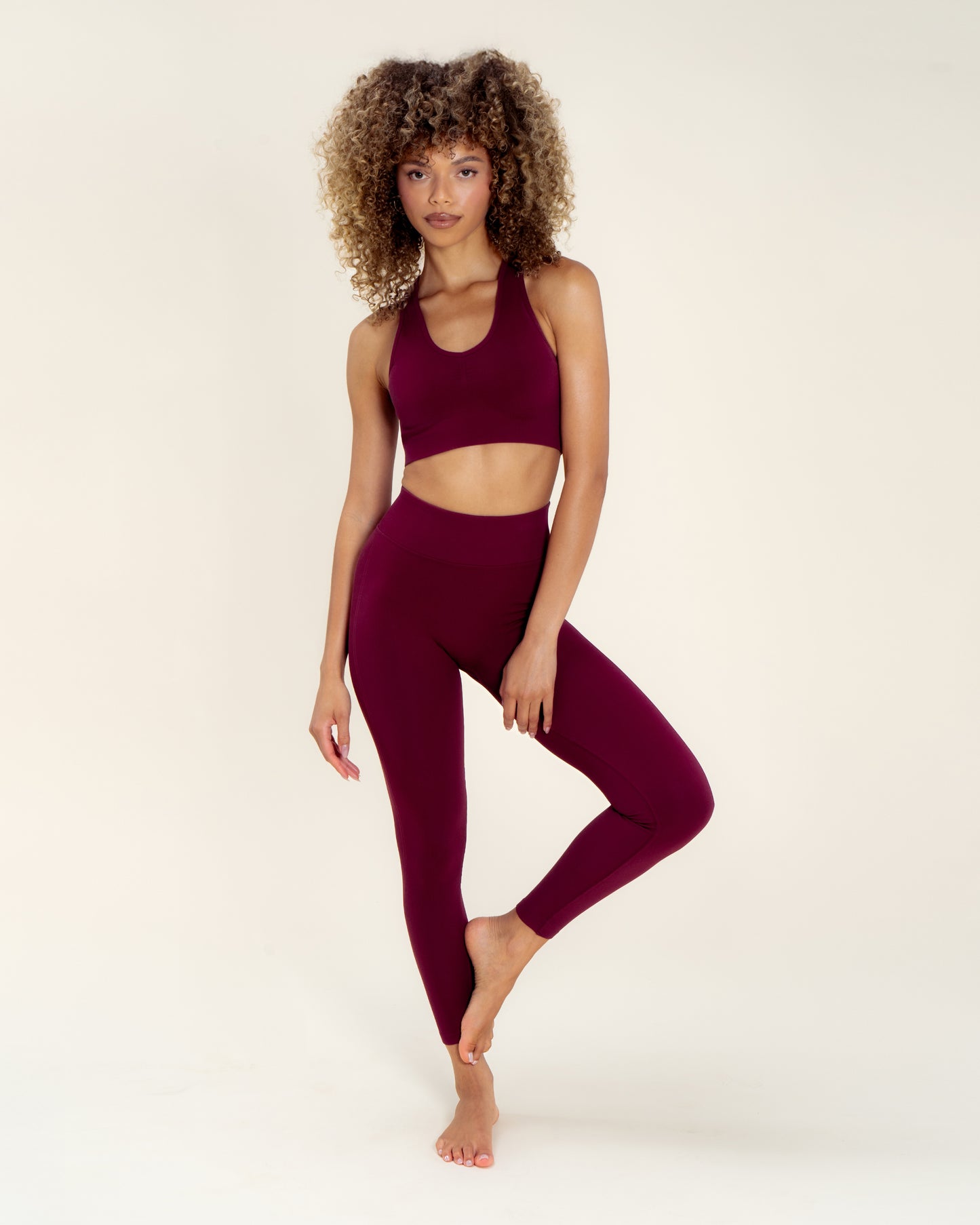 Ribbed Seamless Legging - Burgundy