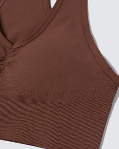 Ribbed Seamless Bra - Cocoa