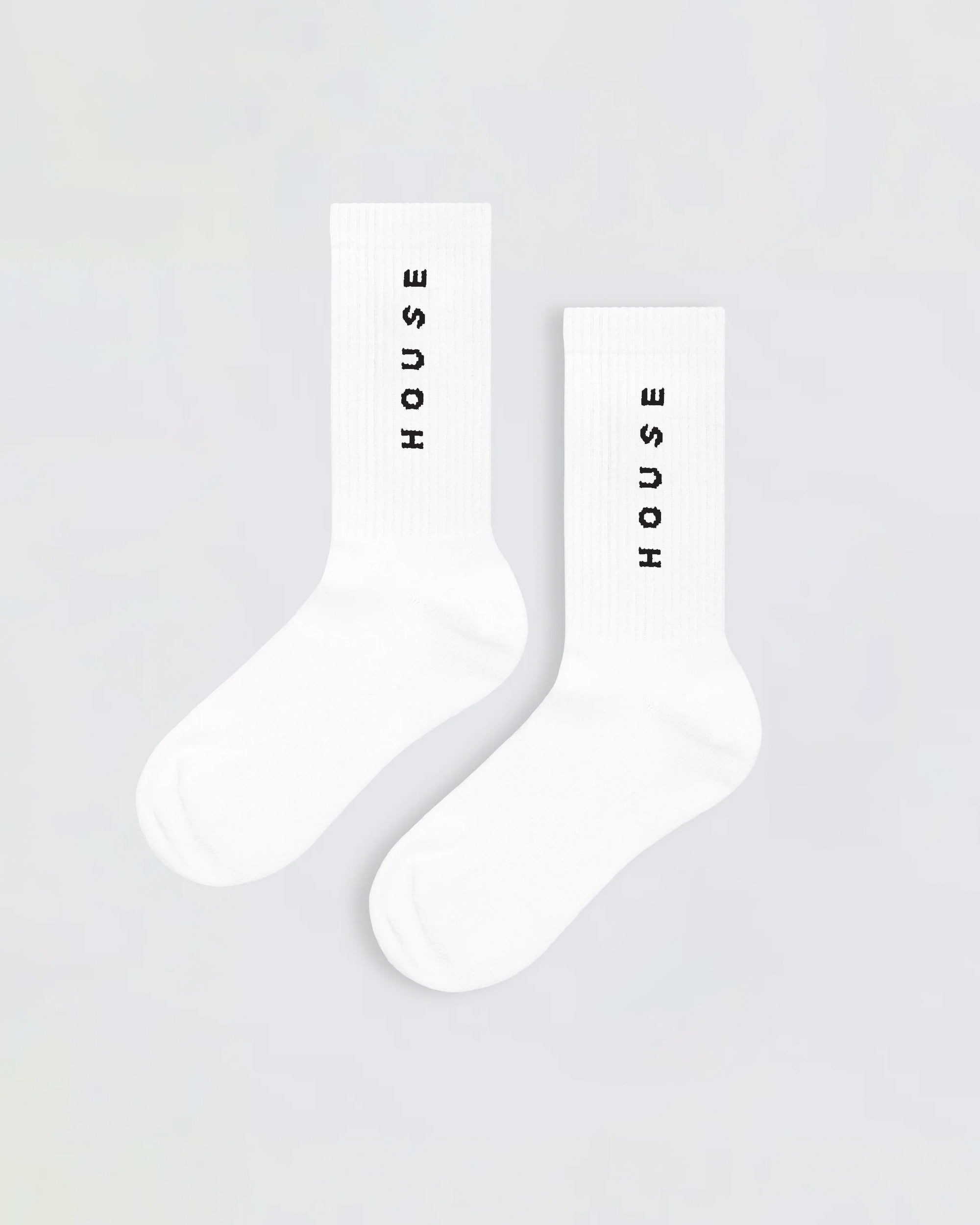 Crew Socks Vertical Logo - White